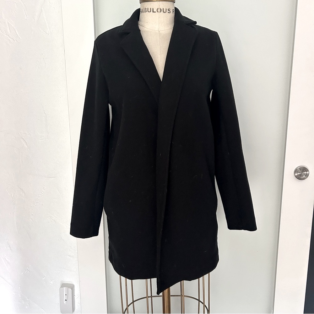 Banana republic black lapel pea coat small